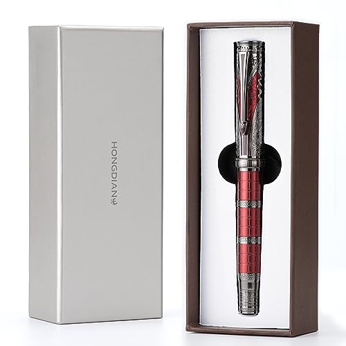 D5 Qin Dynasty Fountain Pen - Retro Chinese Totem Engraving, Smooth Writing - Pen Box Set