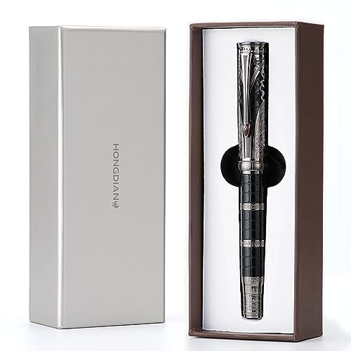 D5 Qin Dynasty Fountain Pen - Retro Chinese Totem Engraving, Smooth Writing - Pen Box Set