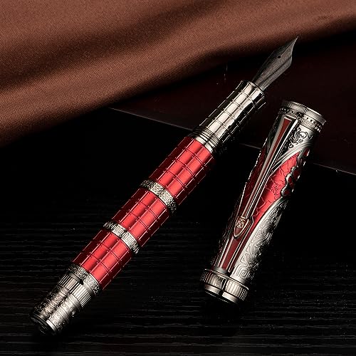 D5 Qin Dynasty Fountain Pen - Retro Chinese Totem Engraving, Smooth Writing - Pen Box Set