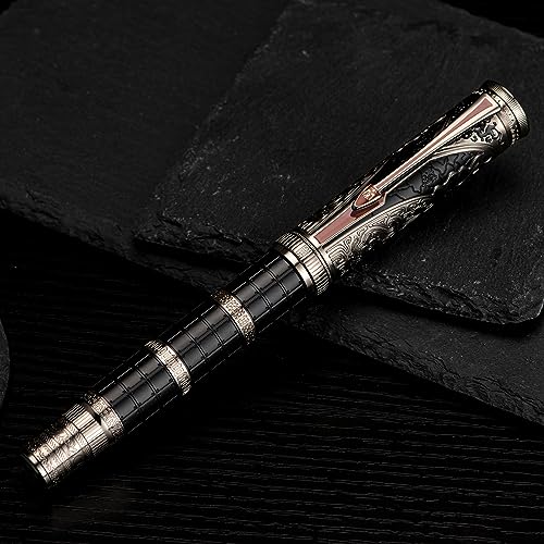 D5 Qin Dynasty Fountain Pen - Retro Chinese Totem Engraving, Smooth Writing - Pen Box Set