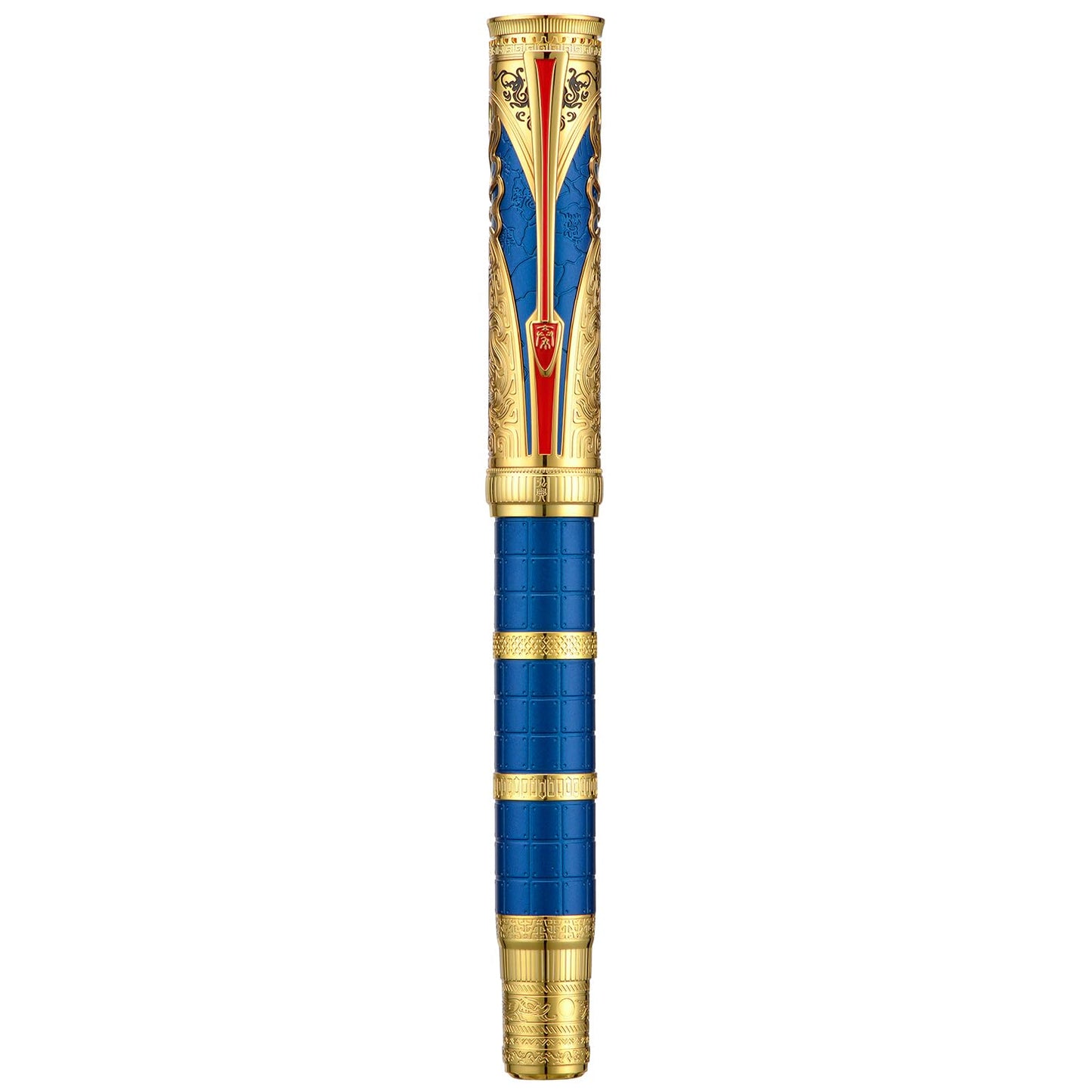 D5 Qin Dynasty Fountain Pen - Retro Chinese Totem Engraving, Smooth Writing - Pen Box Set