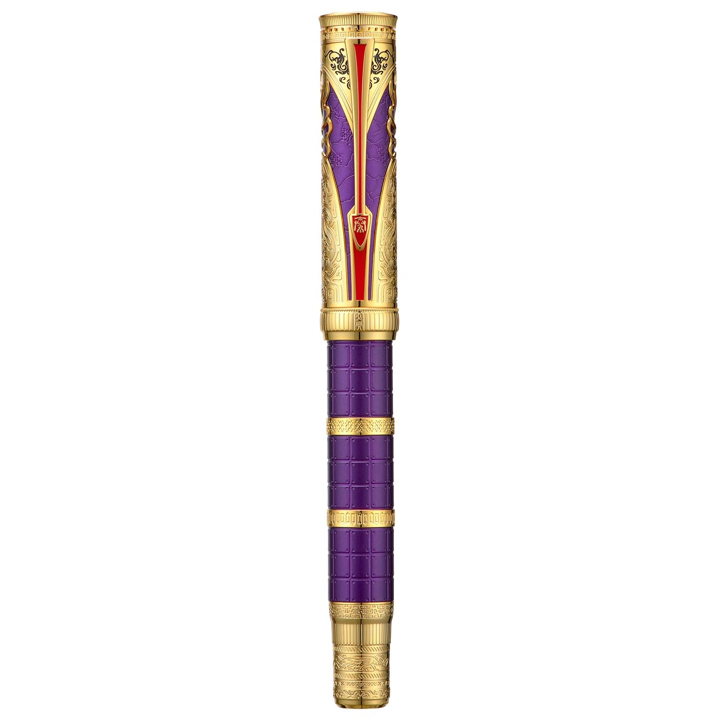 D5 Qin Dynasty Fountain Pen - Retro Chinese Totem Engraving, Smooth Writing - Pen Box Set