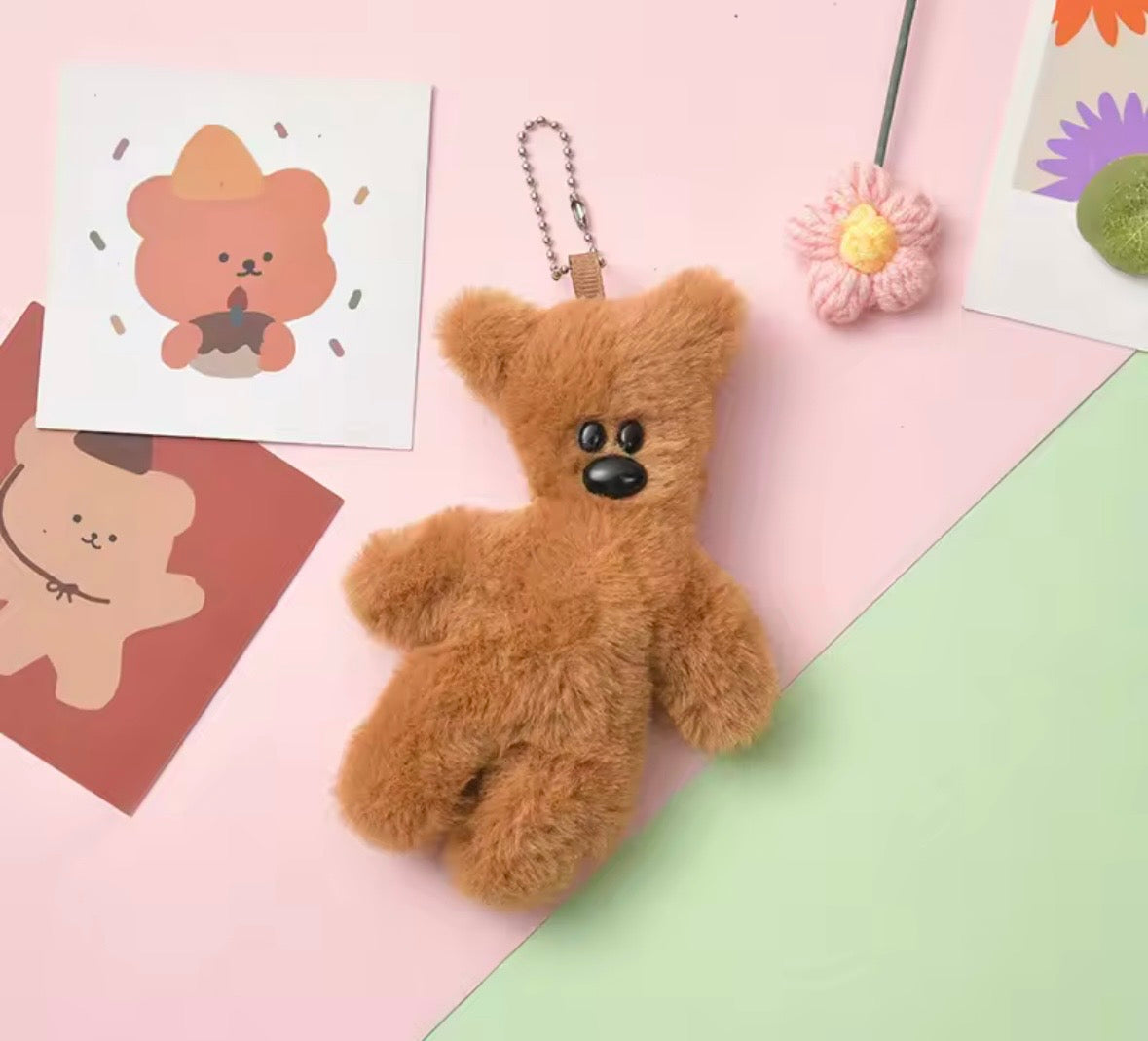 Teddy Bear Plushie Keychain