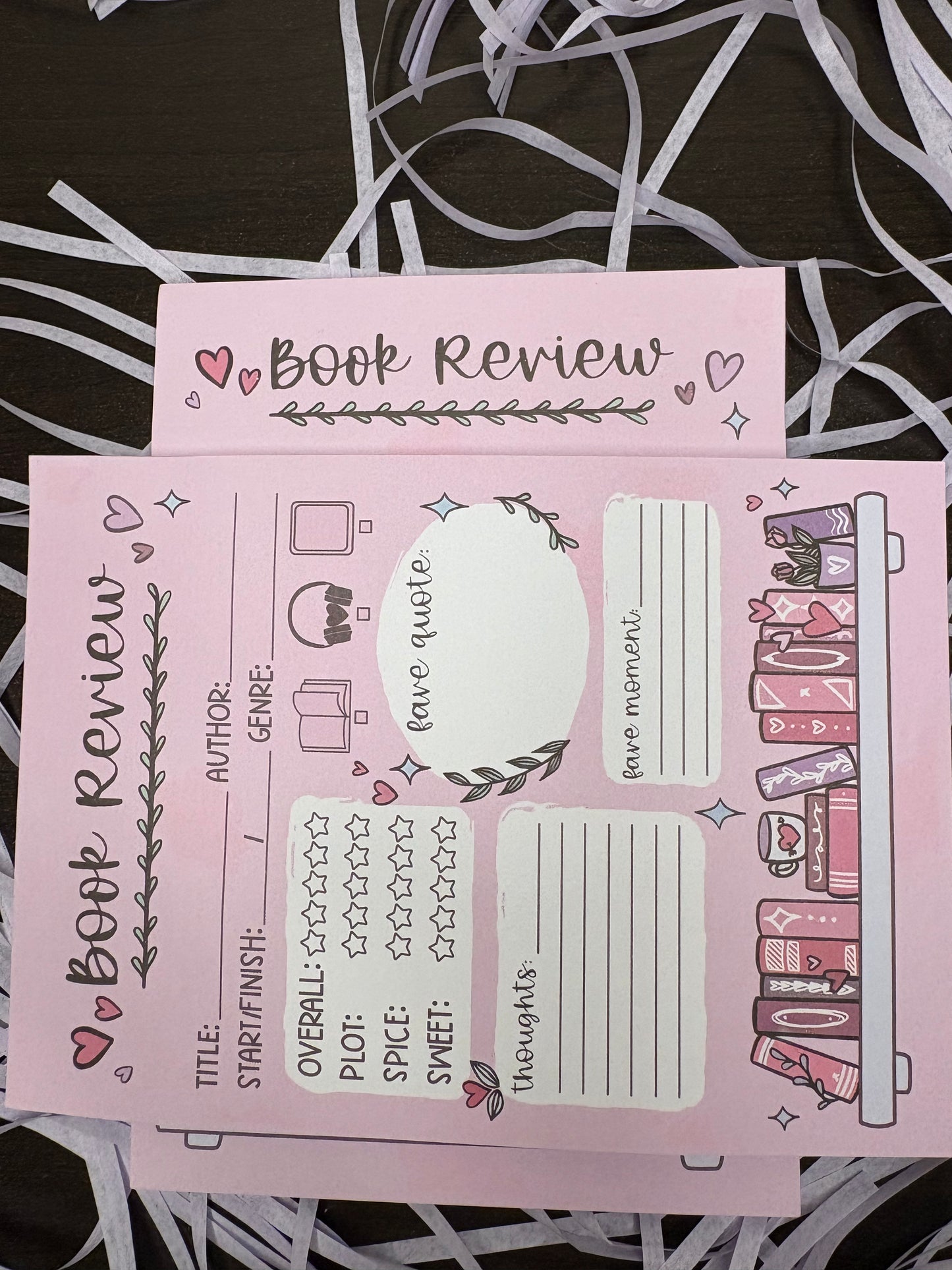 1pc Book Review Notepad | Sticky Journal Bookmark | 40 Sheets | Self-Adhesive Book Notes for Reading & Reviews