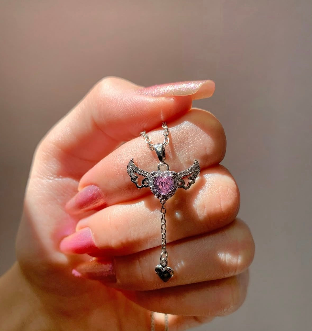 Heart with Angel Wings Choker Necklace