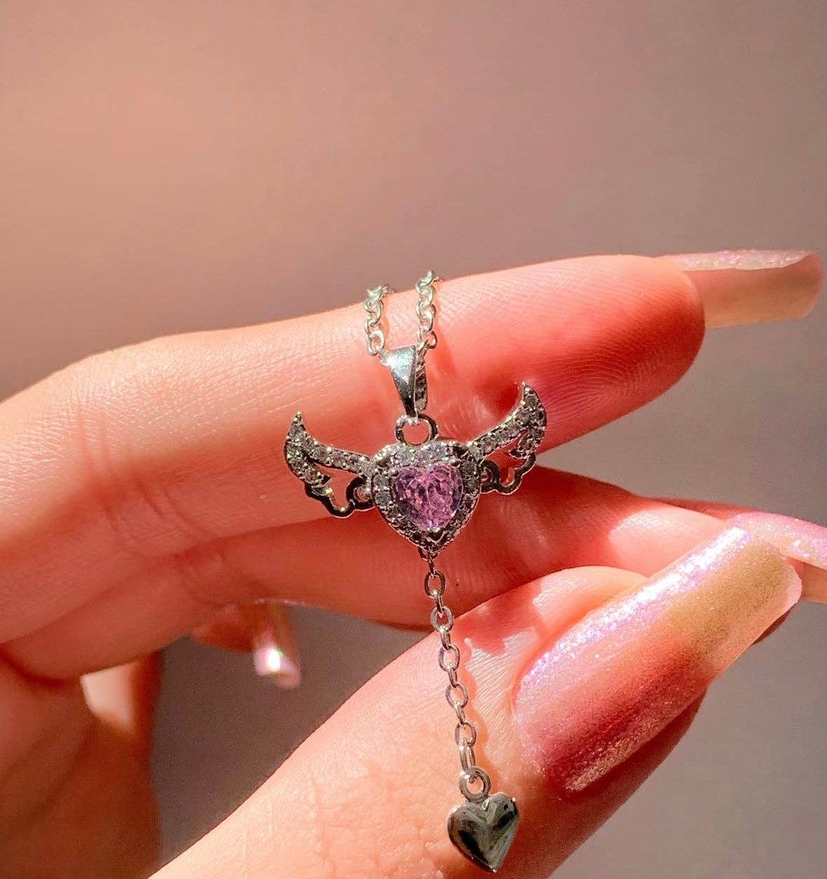 Heart with Angel Wings Choker Necklace