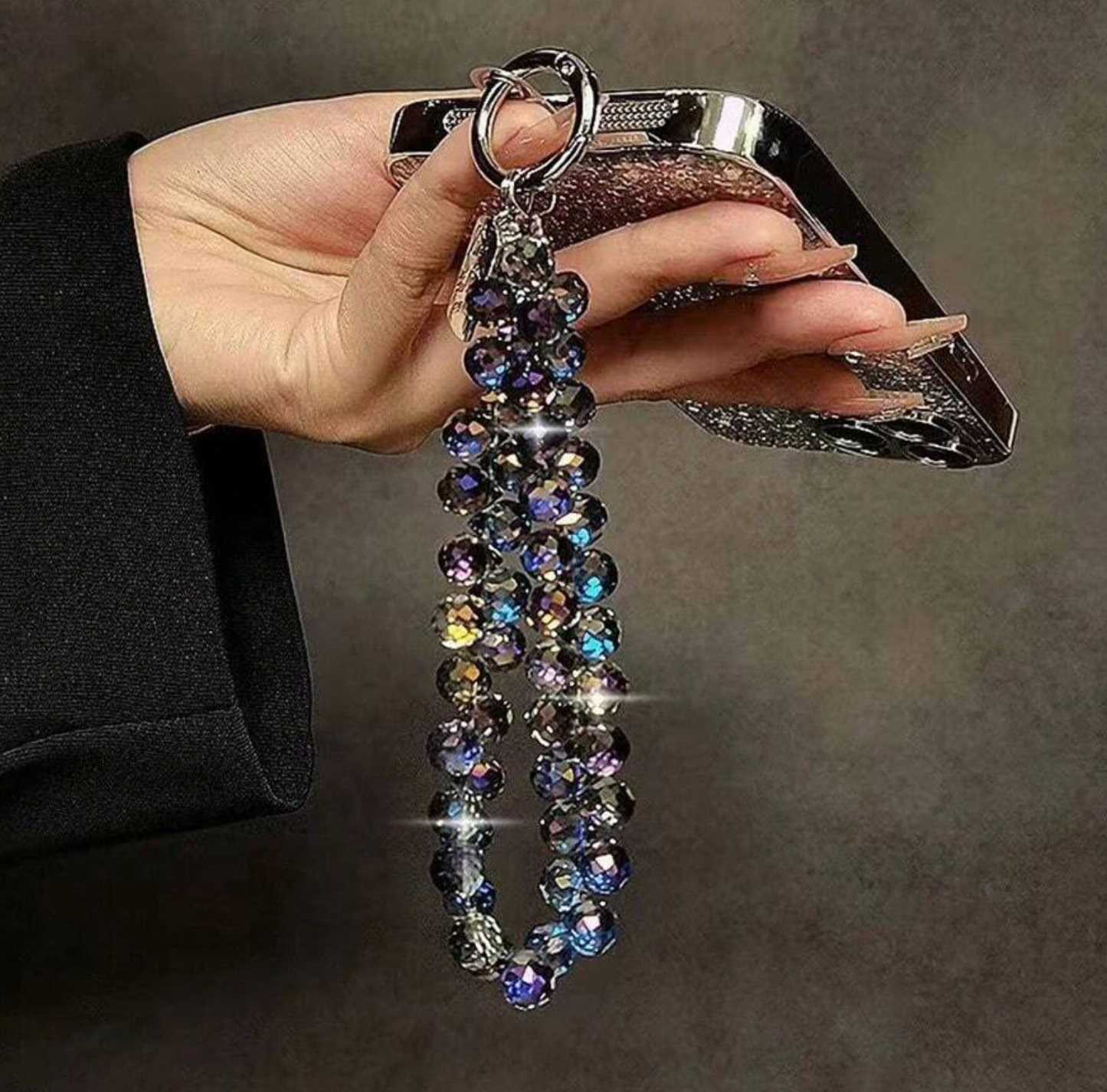 Luxury Crystal Bead Detachable Wrist Strap – Elegant Chain for Handbags, Phone Cases & Keychains