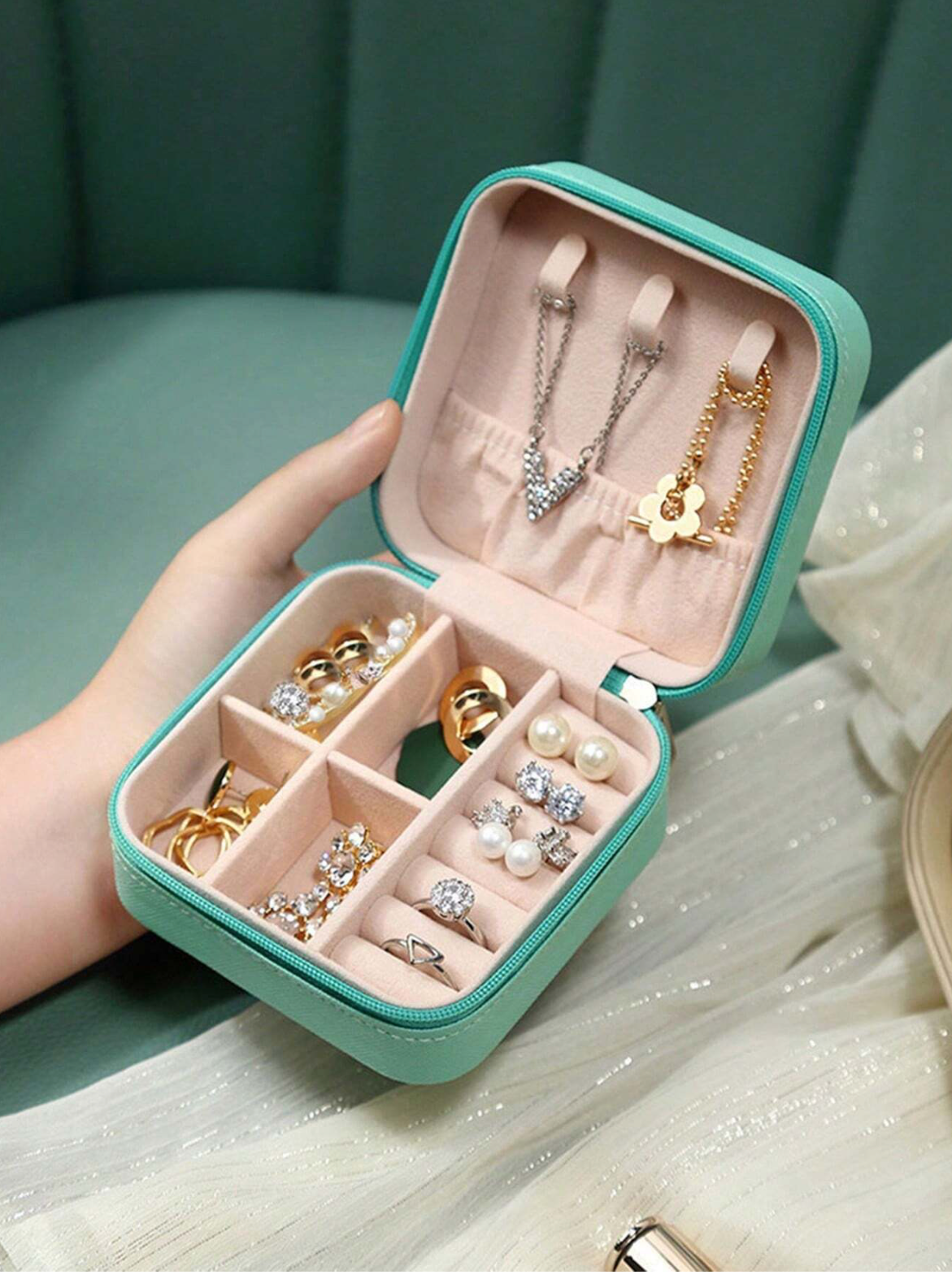 Mystery Jewelry Box Including 7-8 Random Jewelries, Necklace, Rings, Bracelets and Watch