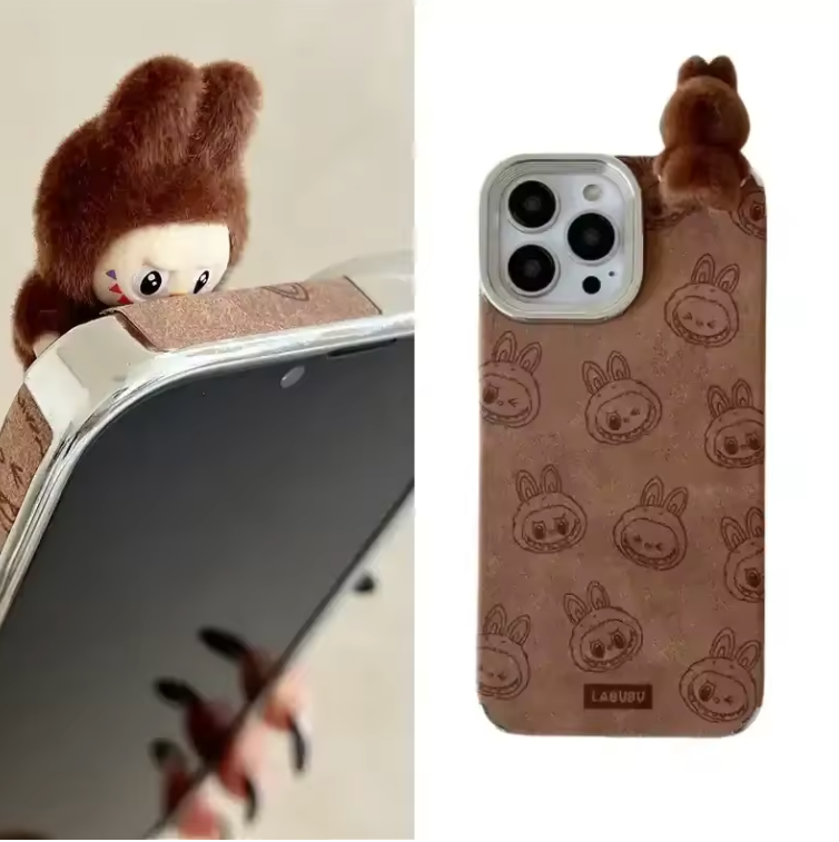 Labubu Handheld Rope Phone Case – Cute Cartoon Protective Case with Detachable Wrist Strap