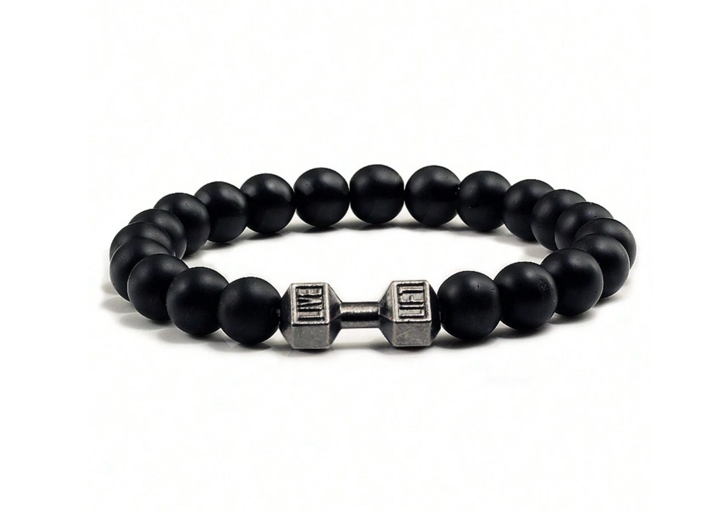 1 pc Classic Beaded Bracelet Gym Fitness Dumbbell Energy Men and Women Bracelets