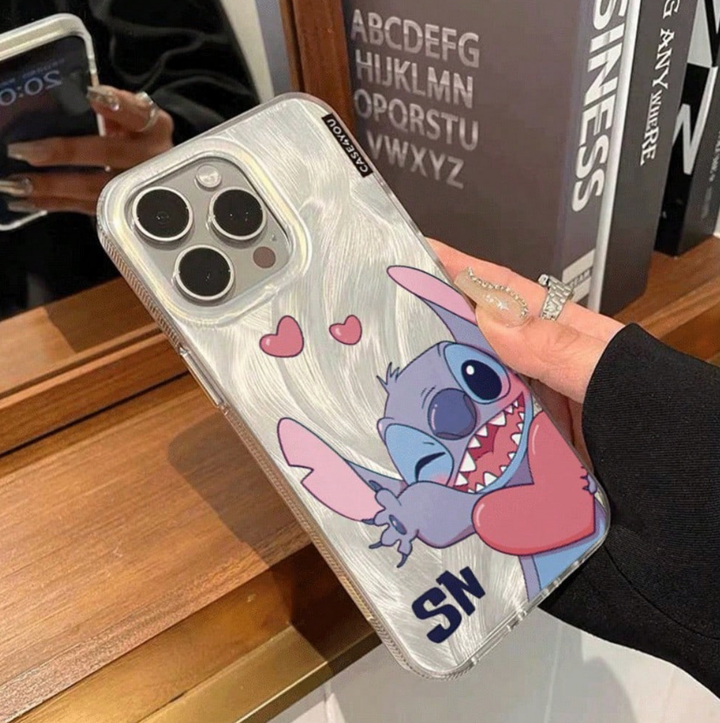 Alien Couple Love Pattern Matte Texture Gradient Phone Case