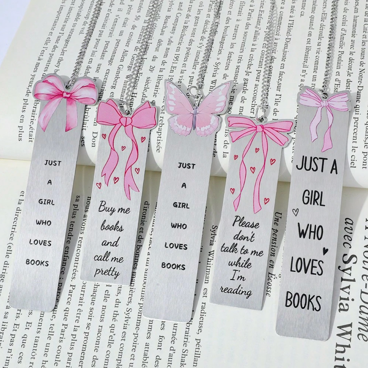 1pc Pink Bow Metal Bookmark – Elegant Page Marker with Delicate Ribbon Accent for Books & Journals