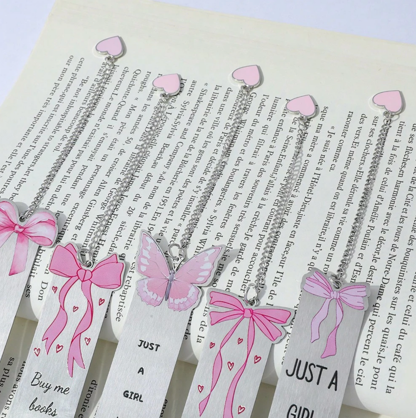 1pc Pink Bow Metal Bookmark – Elegant Page Marker with Delicate Ribbon Accent for Books & Journals