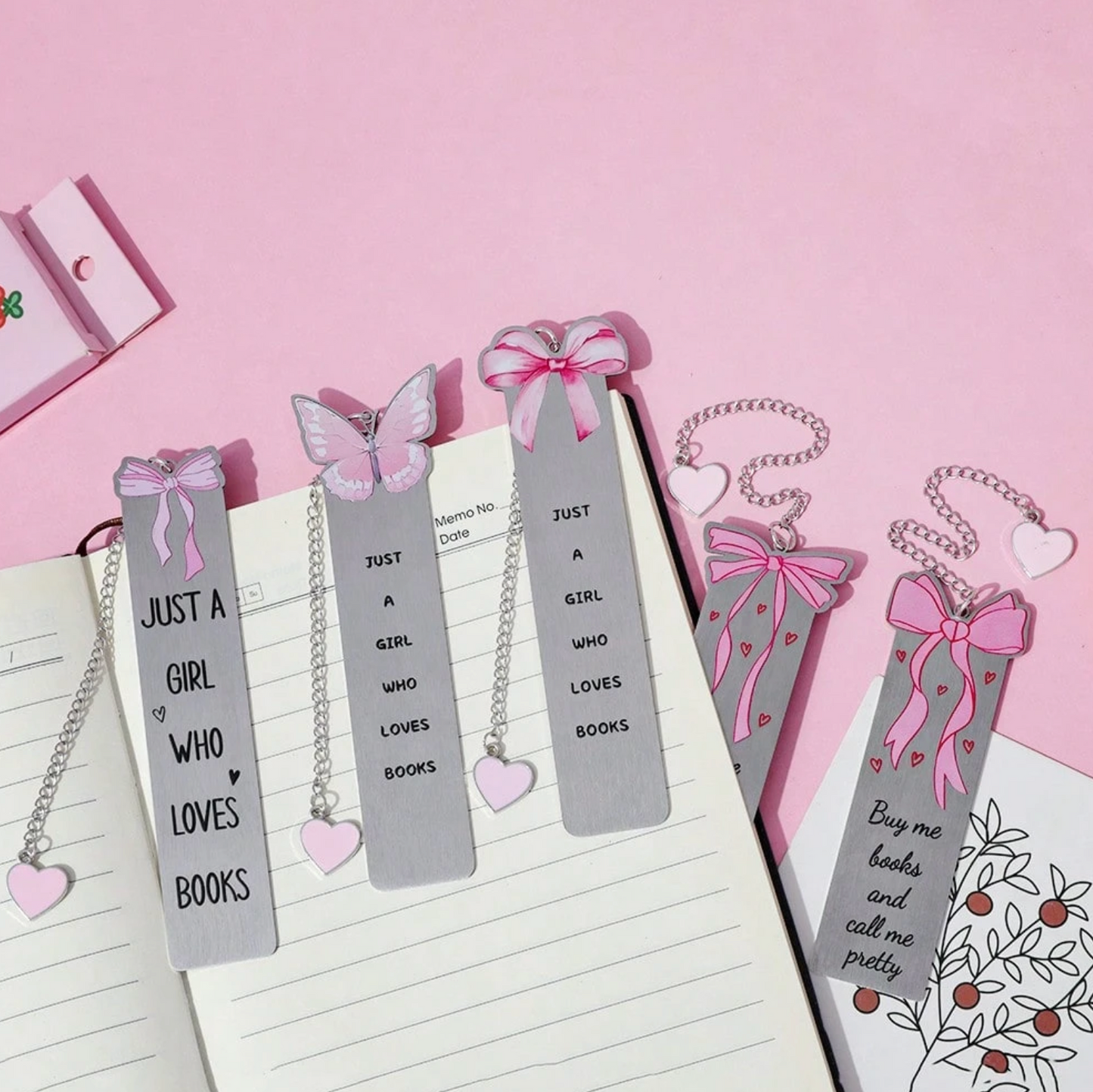 1pc Pink Bow Metal Bookmark – Elegant Page Marker with Delicate Ribbon Accent for Books & Journals