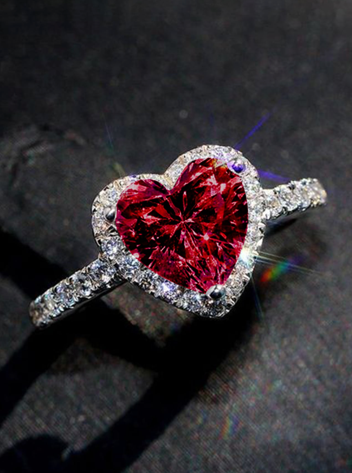 Heart Cubic Zirconia Ring for Women