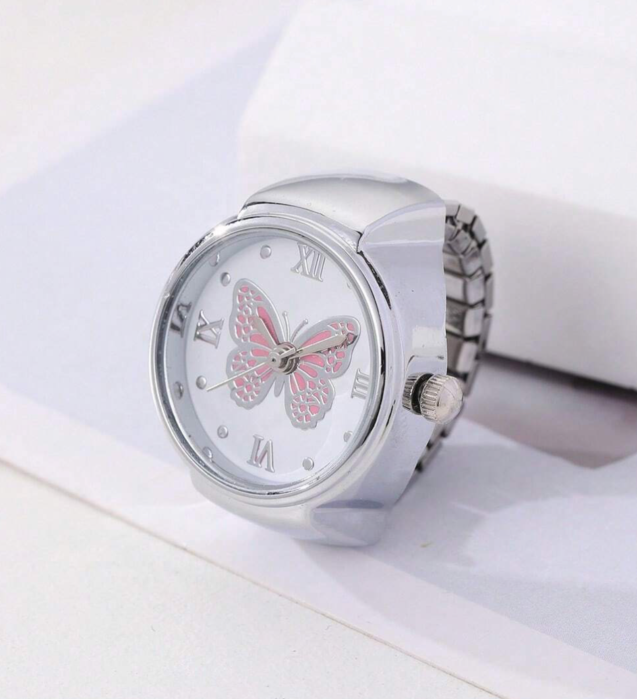 1pc Butterfly Pattern Watch Ring With Fashionable & Unique Design