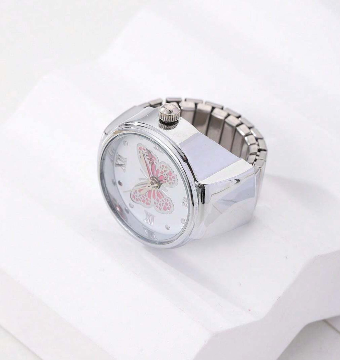1pc Butterfly Pattern Watch Ring With Fashionable & Unique Design