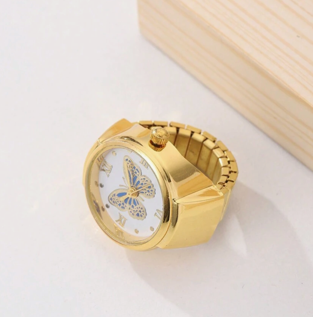 1pc Butterfly Pattern Watch Ring With Fashionable & Unique Design
