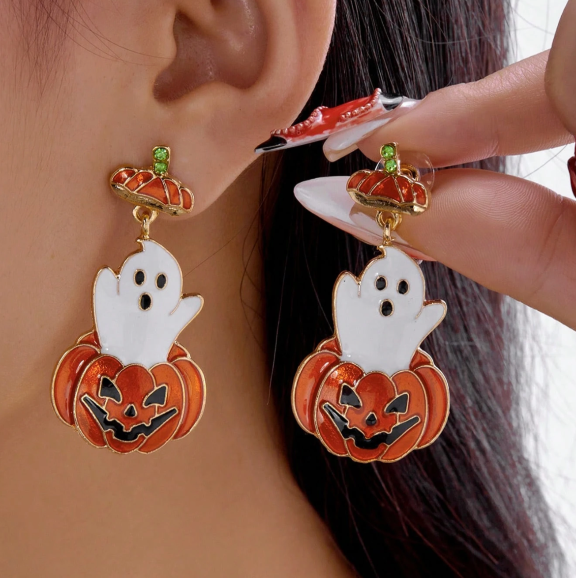 Halloween Pumpkin & Ghost Earrings