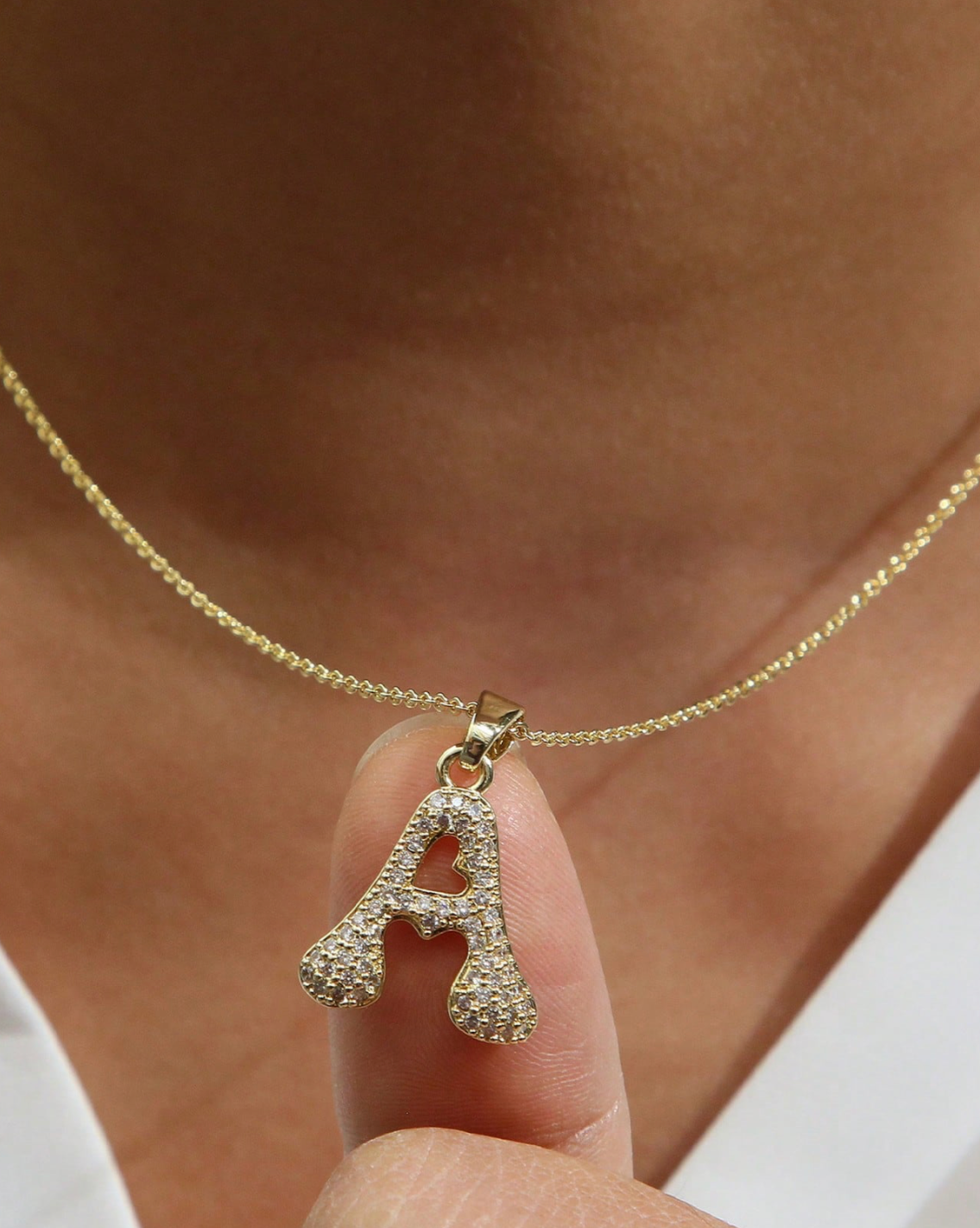 Zirconia Crystal 26 A–Z Letters Necklace – Personalized Initial Necklace for Women & Girls