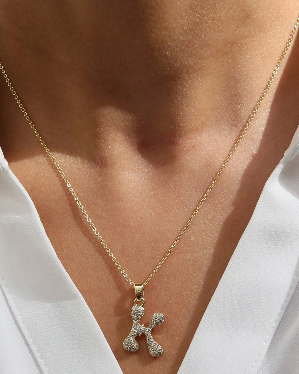 Zirconia Crystal 26 A–Z Letters Necklace – Personalized Initial Necklace for Women & Girls
