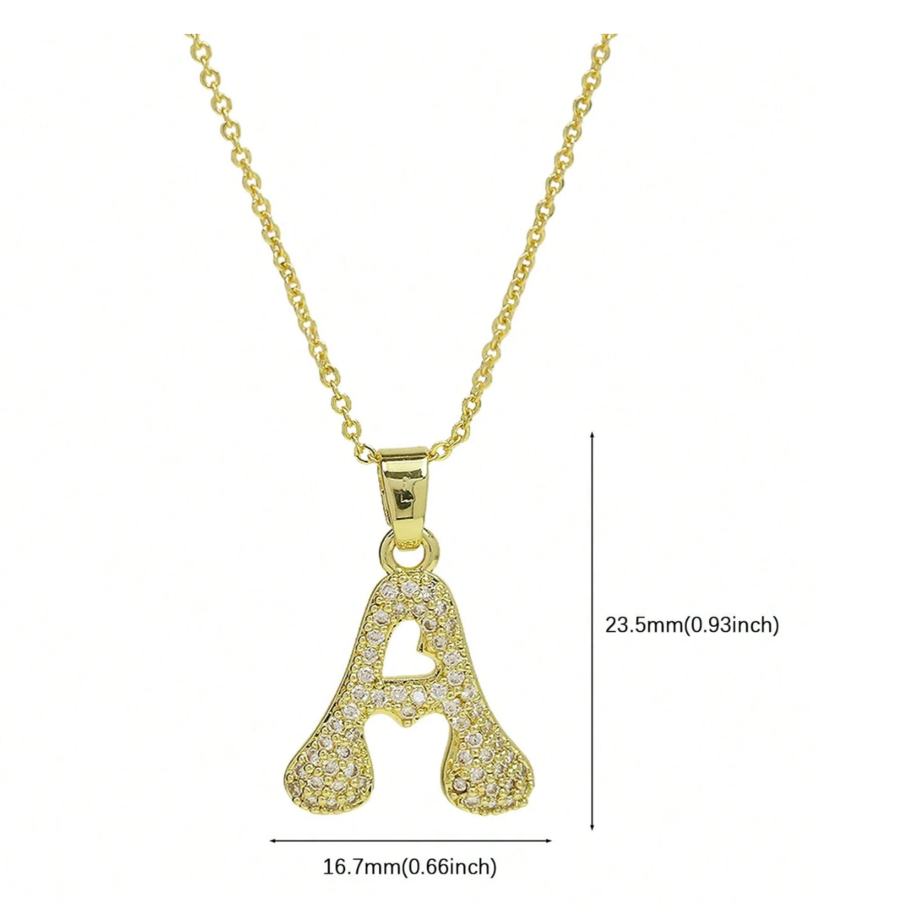 Zirconia Crystal 26 A–Z Letters Necklace – Personalized Initial Necklace for Women & Girls