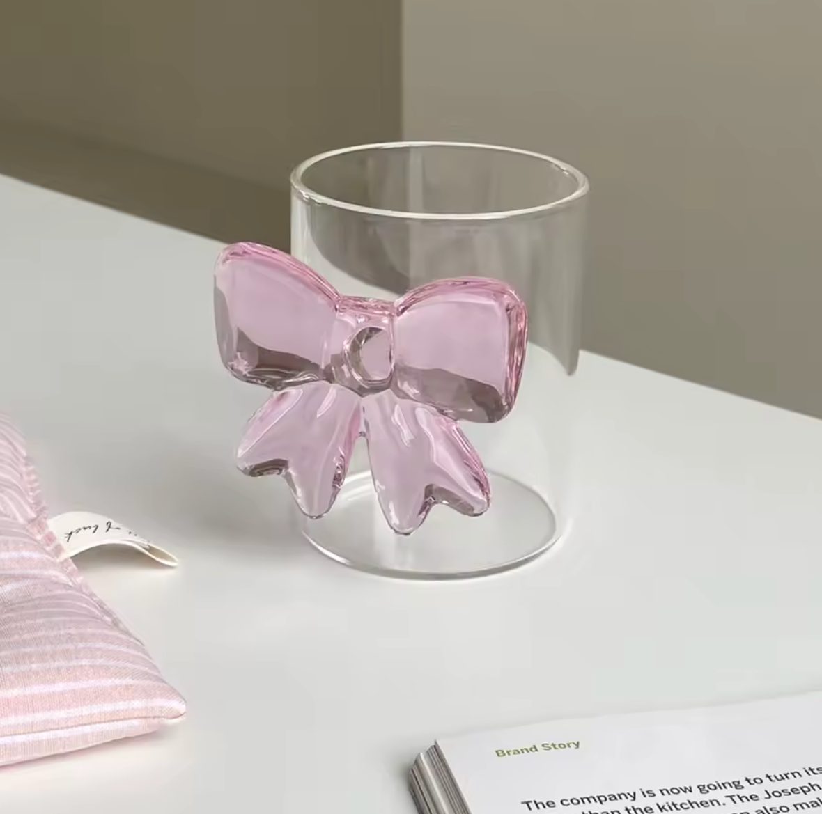 1Pc Handmade Glass Bow Pair Cup