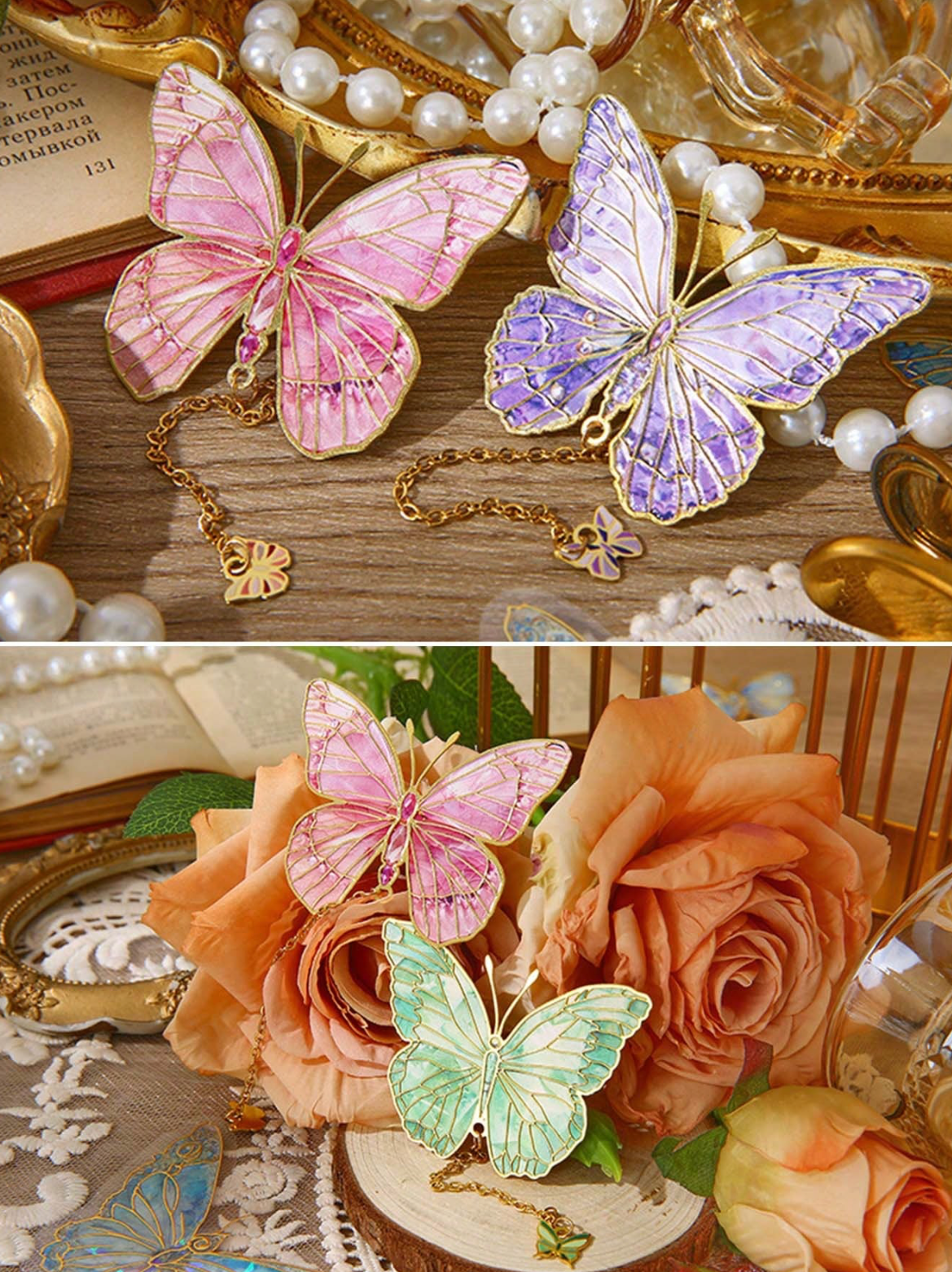 1pc Butterfly Metal Bookmark – Elegant Hollow Design Page Marker for Books, Journals & Planners
