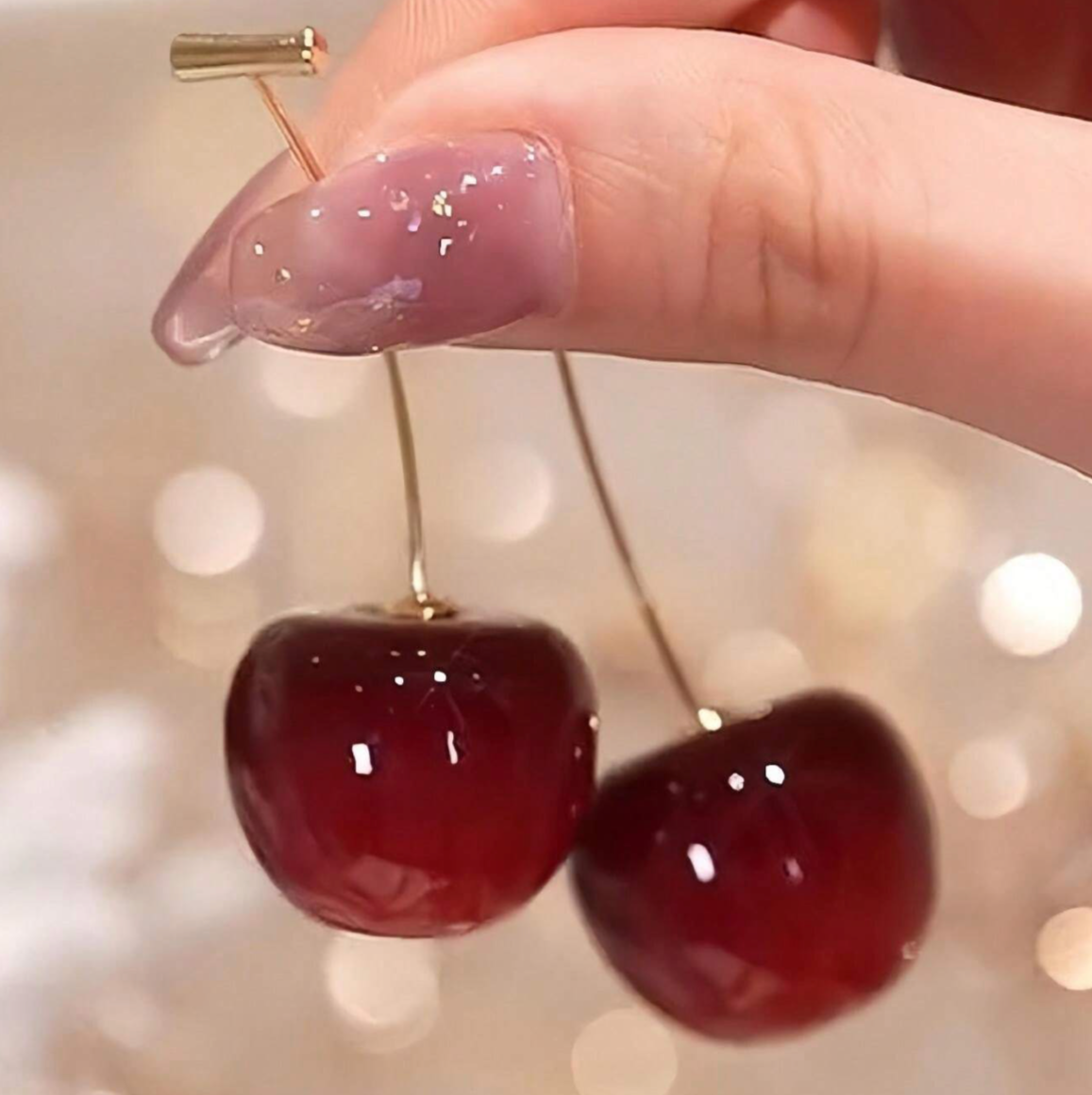 Cherry Fruit Dangle Earrings – Sweet & Fresh Red Cherry Earrings for Women, Cute Daily or Party Jewelry