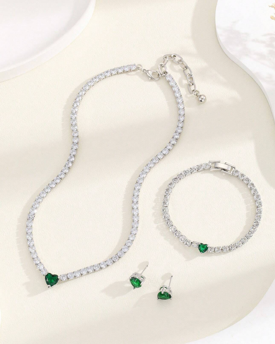 3pcs Copper Heart Claw Chain Set, Suitable For Daily Wear