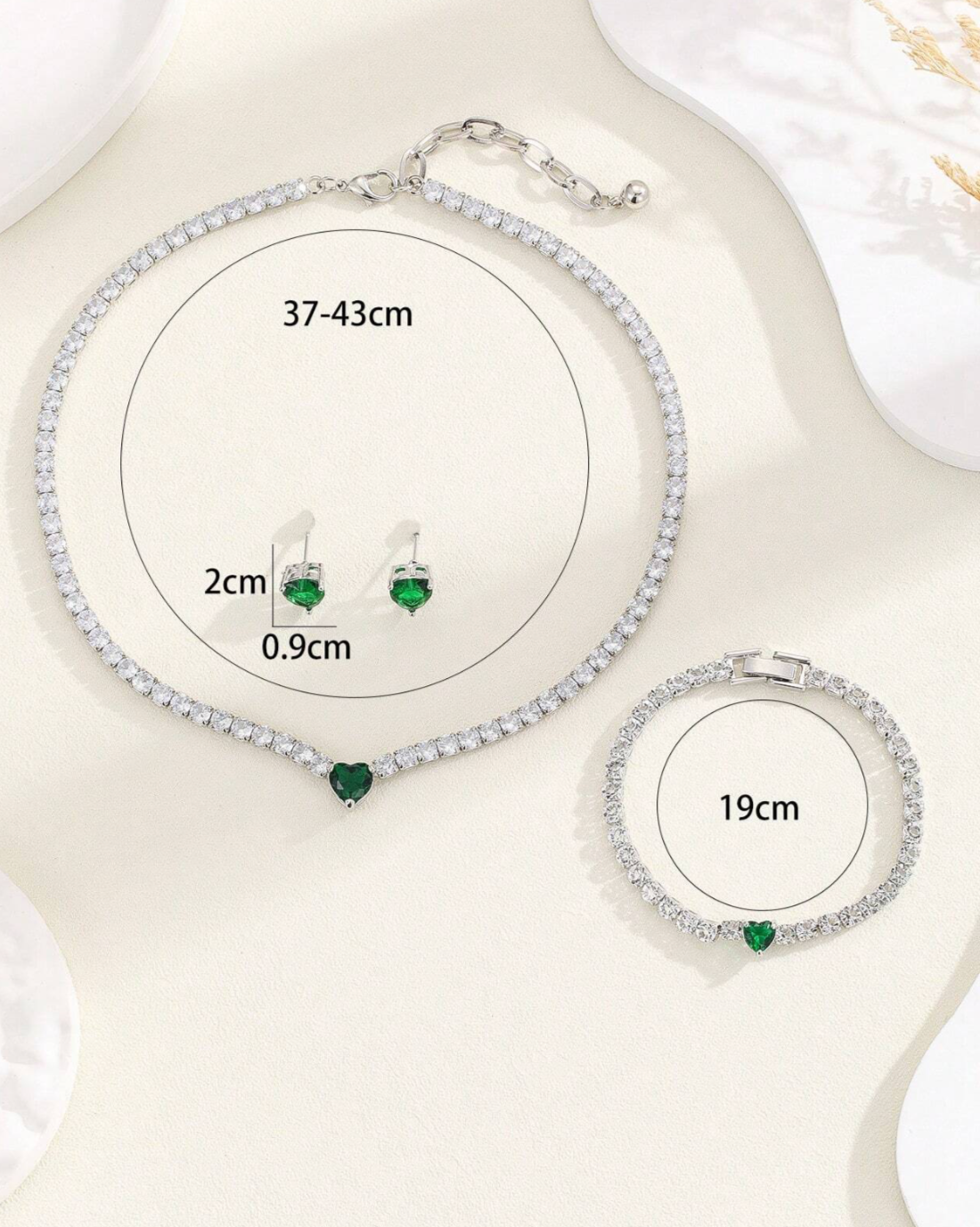 3pcs Copper Heart Claw Chain Set, Suitable For Daily Wear