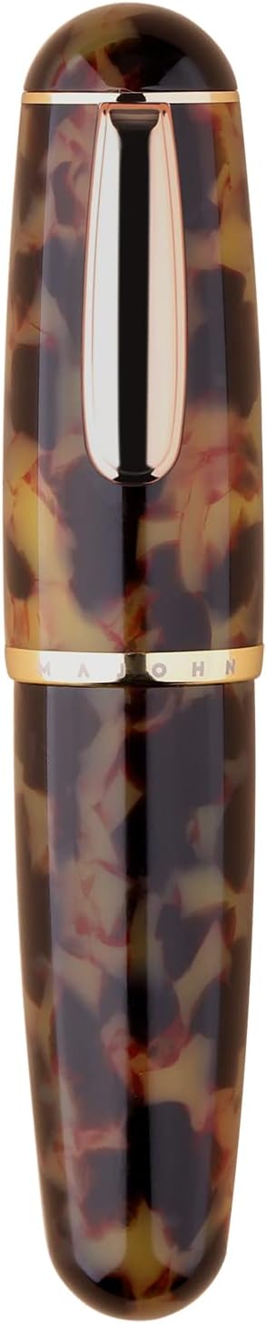 Majohn Q1 Fountain Pen Bent Nib Fude Pen, Little Fat Man Transparent Eyedropper Filling Pocket Pen Large Capacity