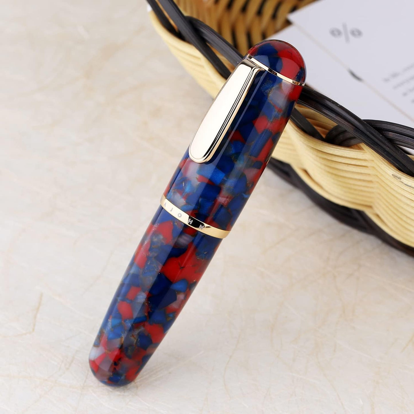 Majohn Q1 Fountain Pen Bent Nib Fude Pen, Little Fat Man Transparent Eyedropper Filling Pocket Pen Large Capacity