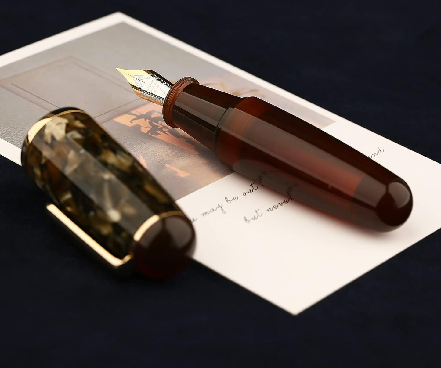 Majohn Q1 Fountain Pen Bent Nib Fude Pen, Little Fat Man Transparent Eyedropper Filling Pocket Pen Large Capacity