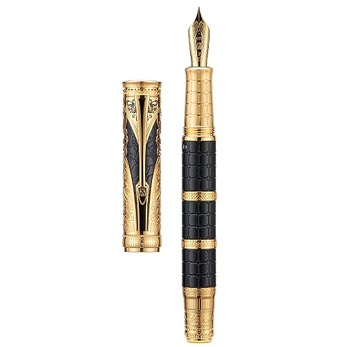 D5 Qin Dynasty Fountain Pen - Retro Chinese Totem Engraving, Smooth Writing - Pen Box Set