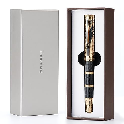 D5 Qin Dynasty Fountain Pen - Retro Chinese Totem Engraving, Smooth Writing - Pen Box Set