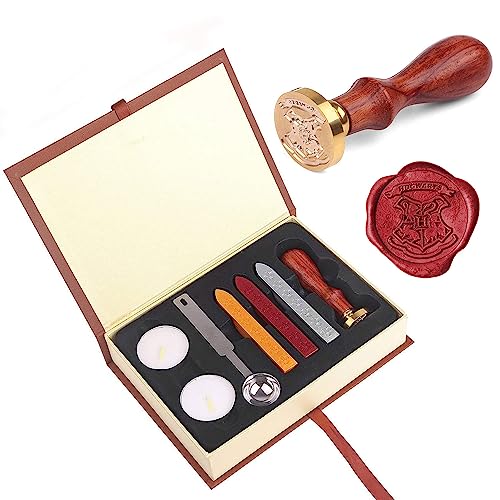 7PCS Hogwarts Wax Seal Stamp Kit, Vintage Letter Seals, DIY Craft Invitations & Gift Idea