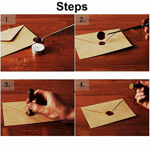 Wax Seal Stamp Set, VIHOME Hogwarts Magic School Seal Stamps Kit Including 6 Pieces Copper Seals + 1 Wooden Hilt (Hogwarts Seal Stamp Kit)