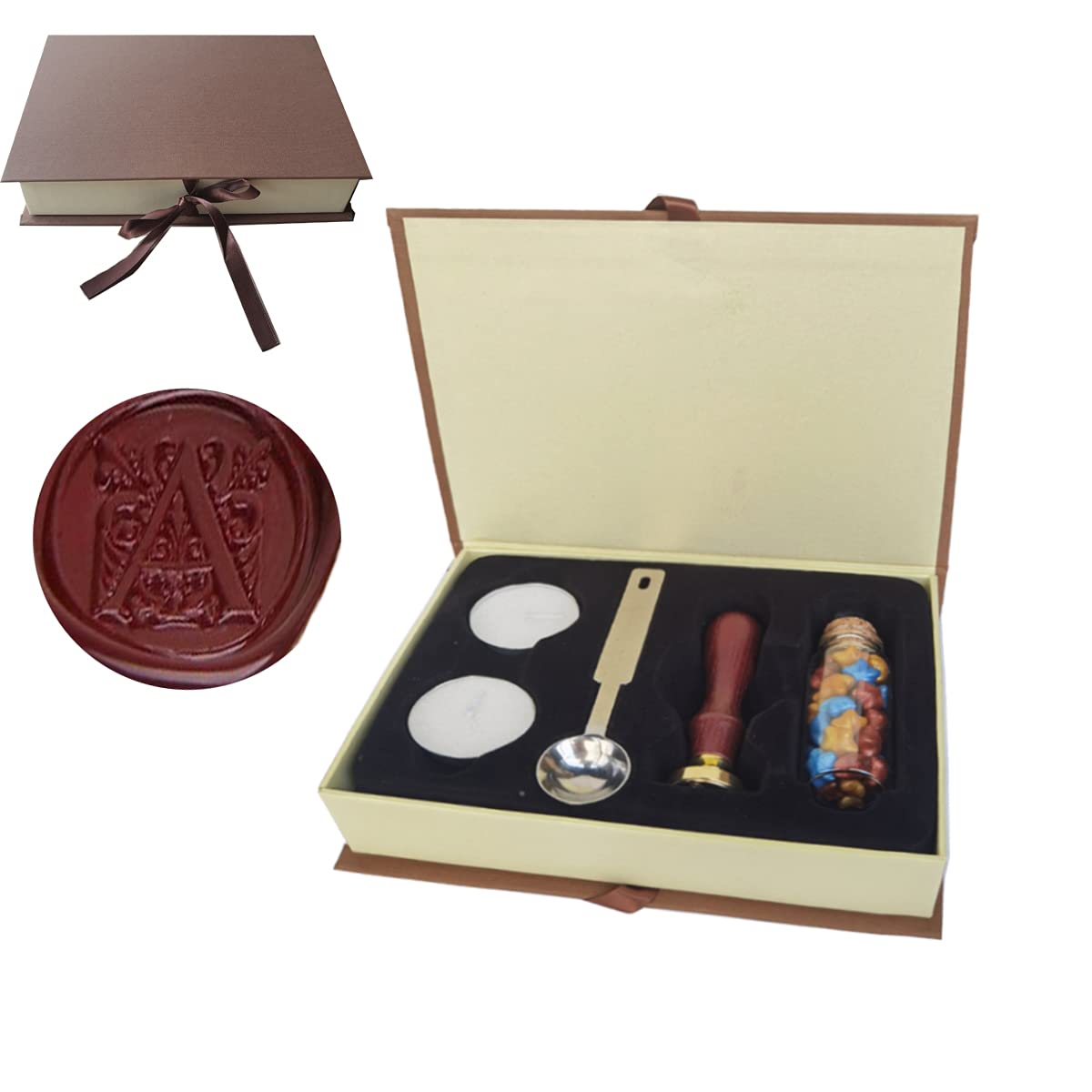 7PCS Hogwarts Wax Seal Stamp Kit, Vintage Letter Seals, DIY Craft Invitations & Gift Idea