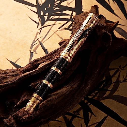 D5 Qin Dynasty Fountain Pen - Retro Chinese Totem Engraving, Smooth Writing - Pen Box Set