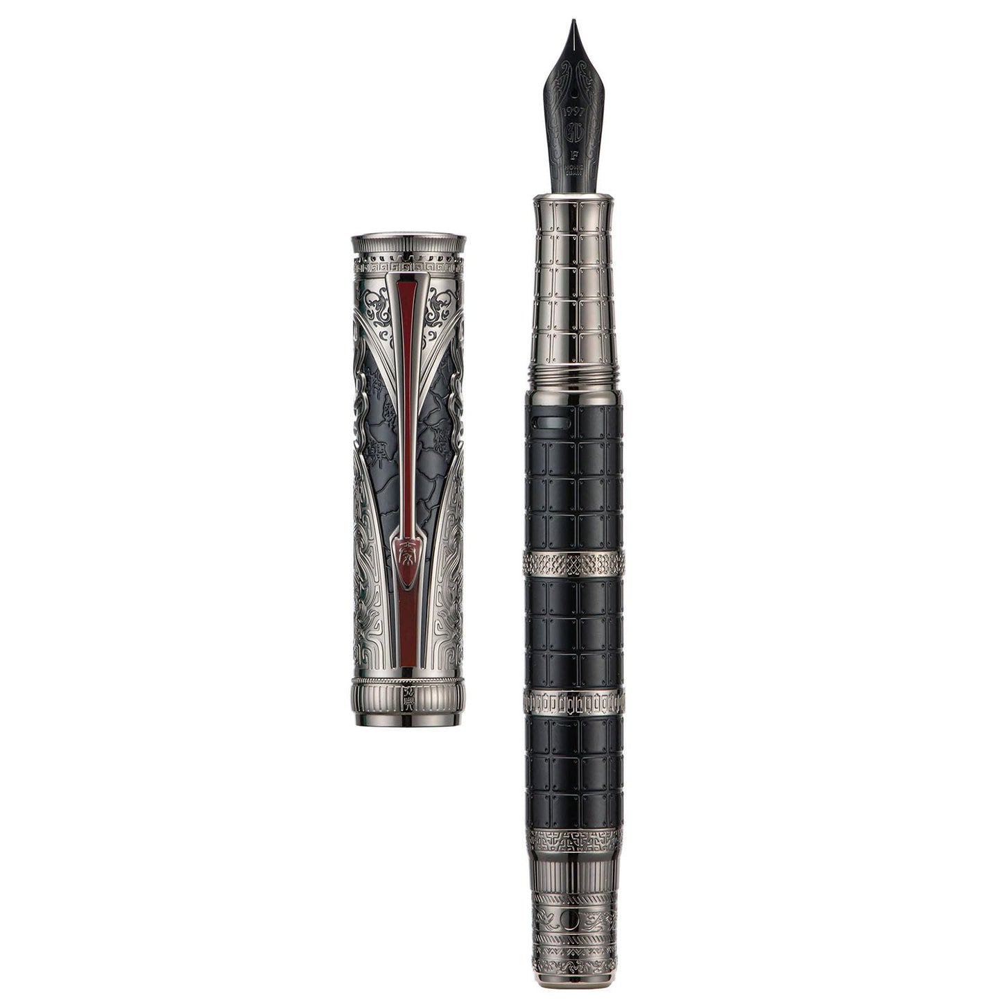 D5 Qin Dynasty Fountain Pen - Retro Chinese Totem Engraving, Smooth Writing - Pen Box Set
