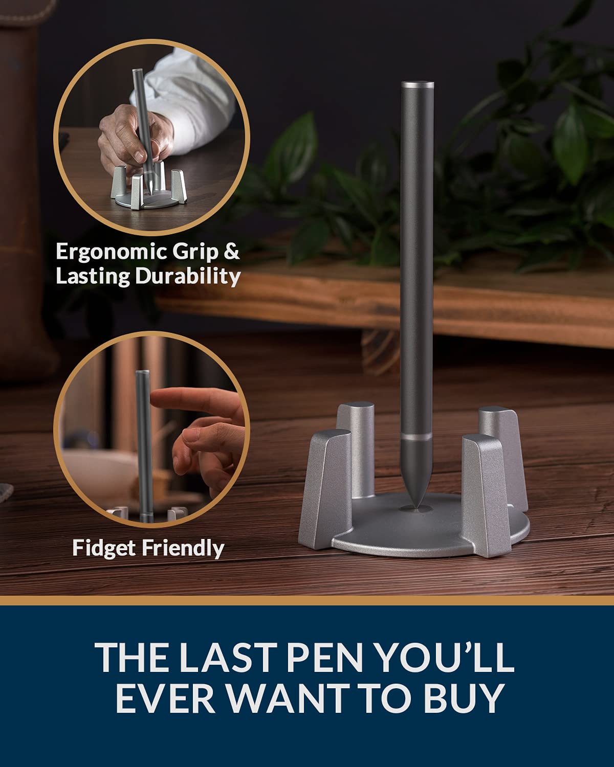 Hoverpen - Luxury Hoverpen Executive Ballpoint Pen for Men & Women | Vertically Standing Design, Free-Flowing Ink, Metal Construction