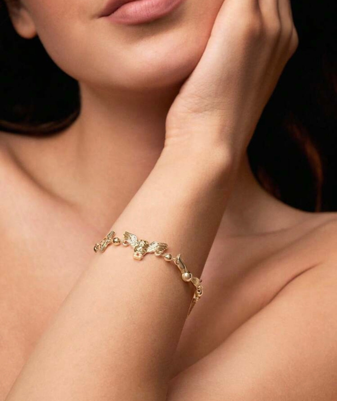 2pcs
Set Adjustable Size Zinc Alloy Necklace And Bracelet Gold-Tone Gift Set, Suitable For Gifts, Collection, Memento: Golden Snitch, Deathly Hallows, Hedwig