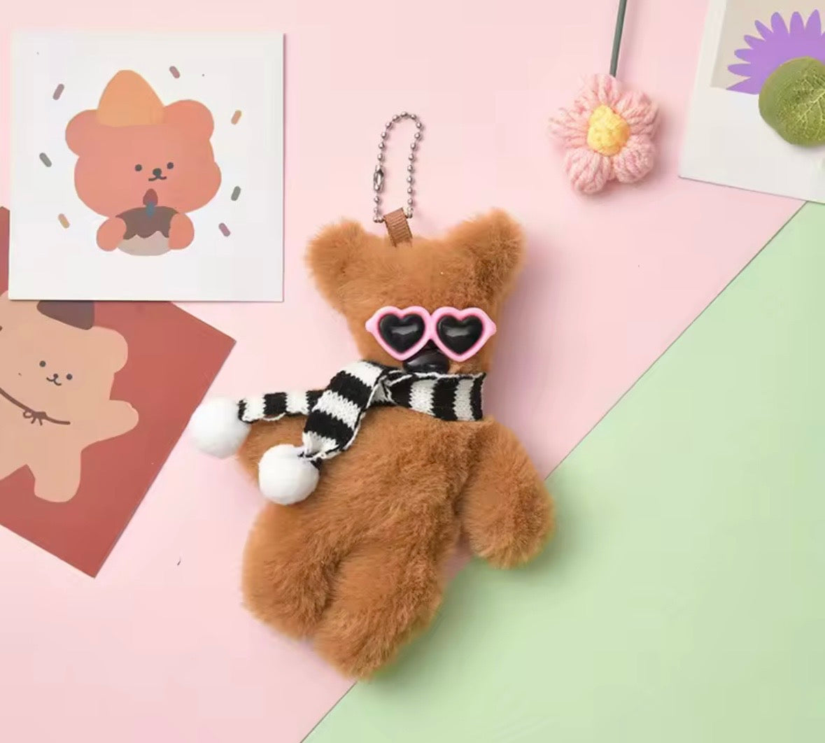 Teddy Bear Plushie Keychain