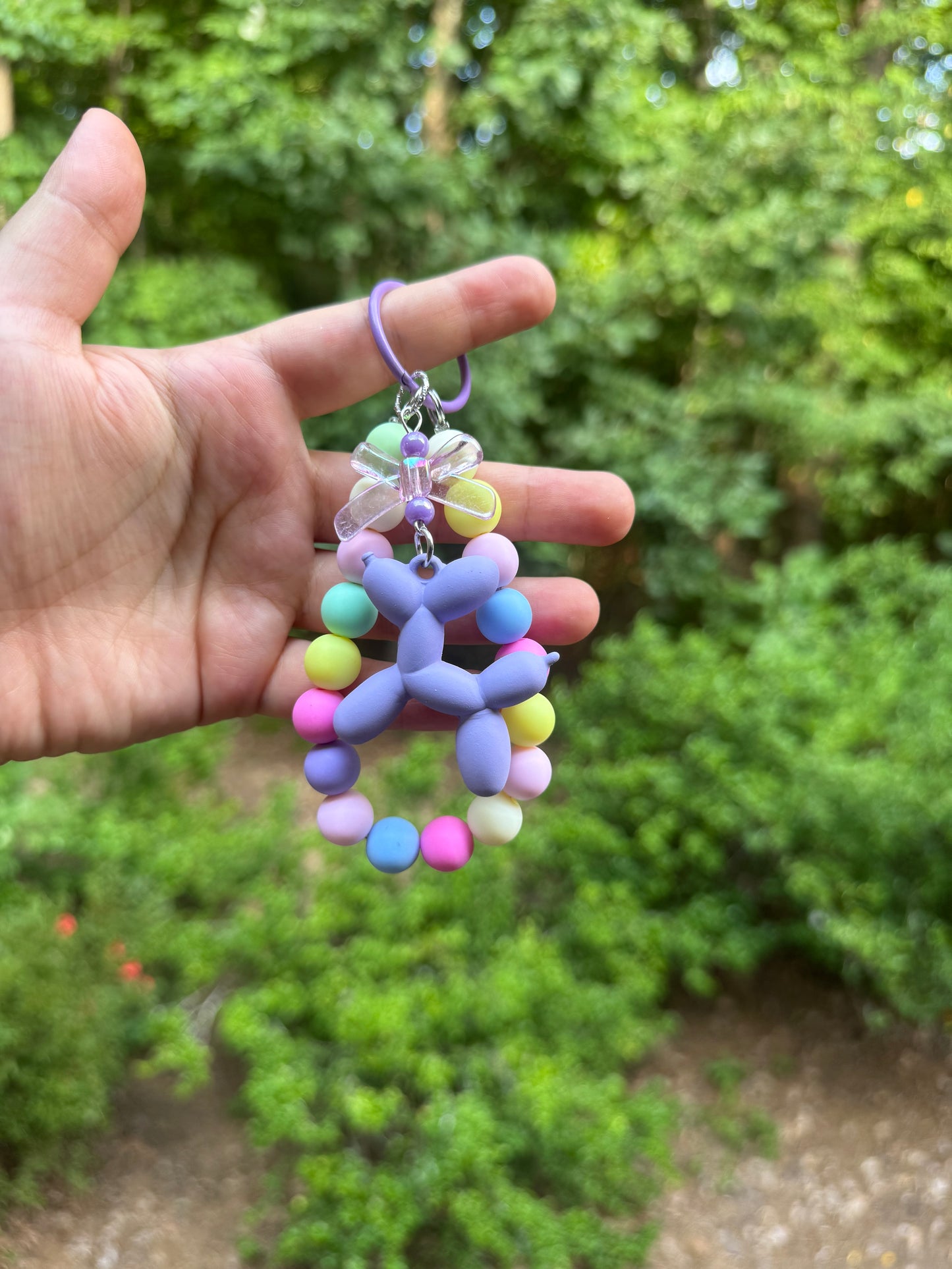 Cute Beaded Balloon Dog Bag Charm