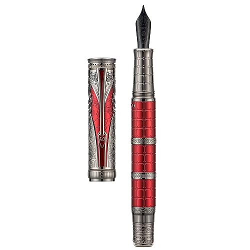 D5 Qin Dynasty Fountain Pen - Retro Chinese Totem Engraving, Smooth Writing - Pen Box Set