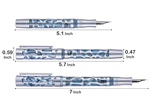 Matte Black Vacuum Filling Fountain Pen Set: Fine Nib, Transparent Acrylic Design