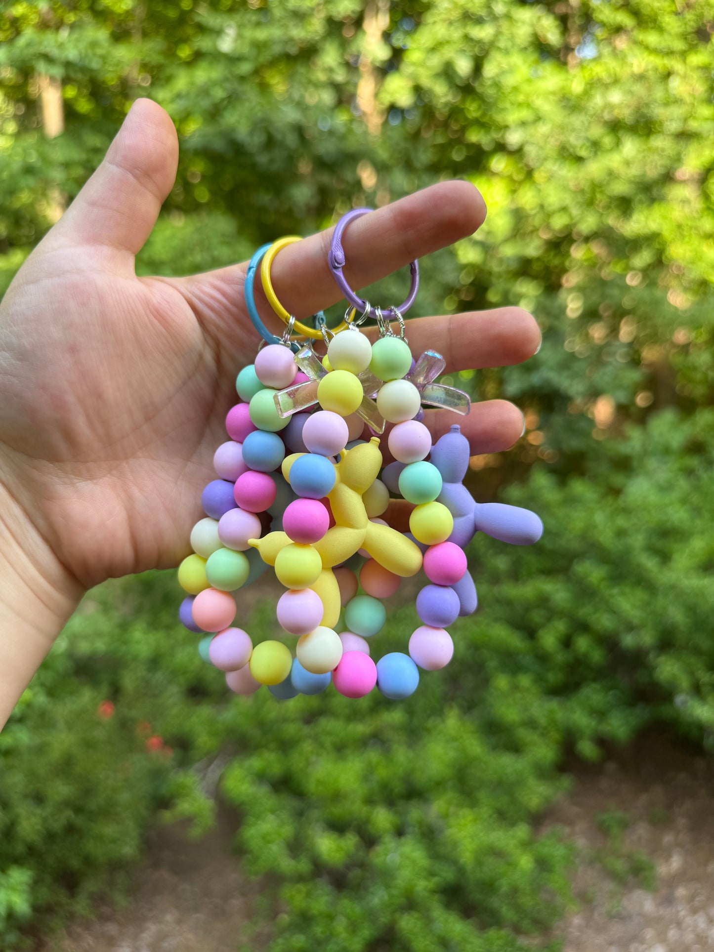 Cute Beaded Balloon Dog Bag Charm