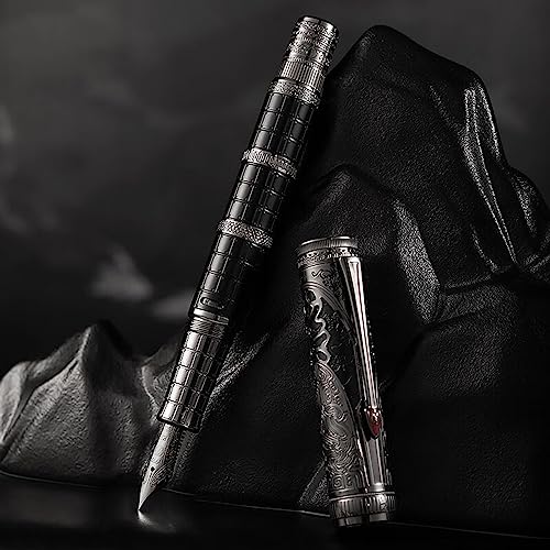 D5 Qin Dynasty Fountain Pen - Retro Chinese Totem Engraving, Smooth Writing - Pen Box Set
