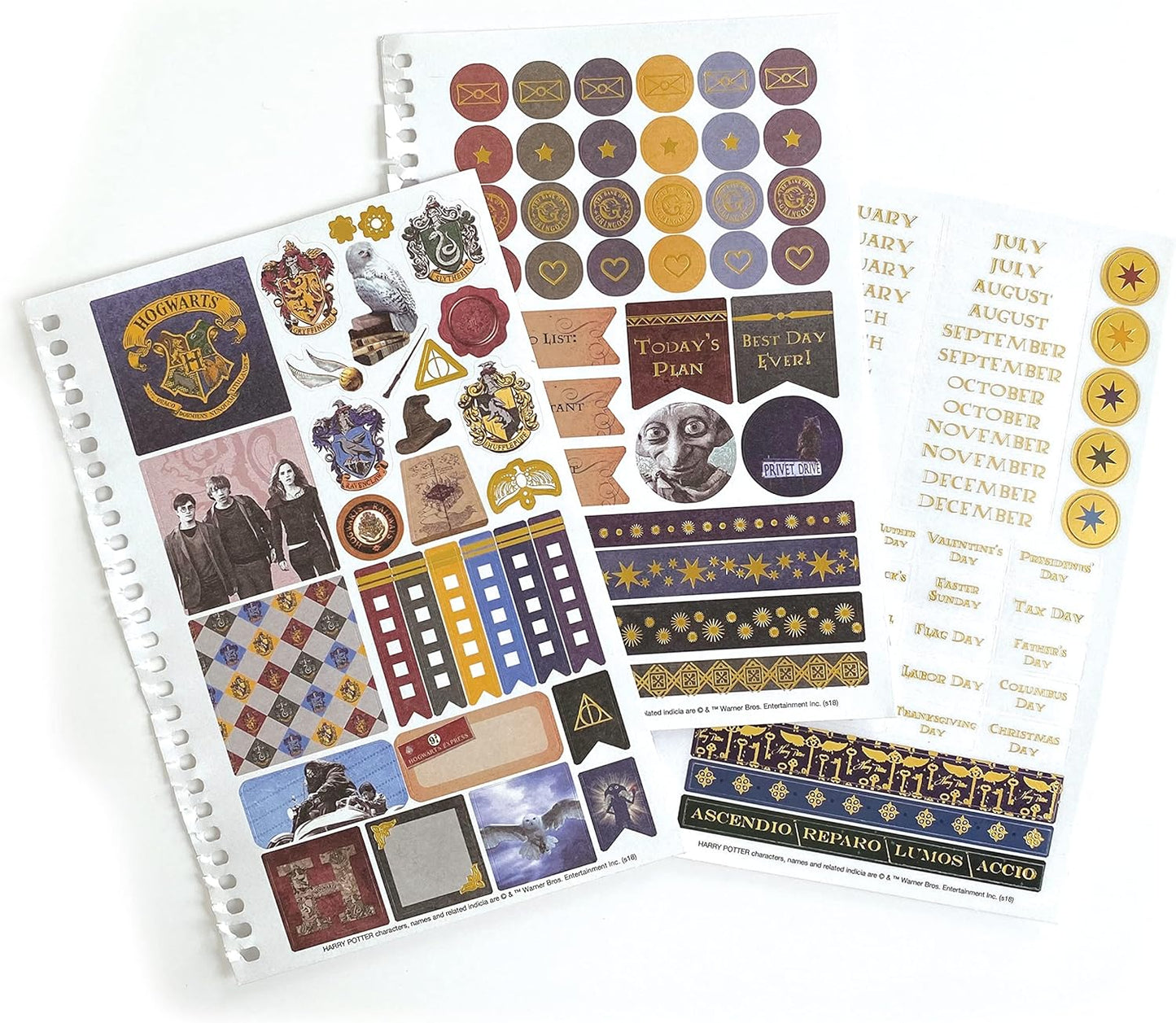 Harry Potter 12 Month Undated Planner Set with Month and Event Flag Stickers and More!